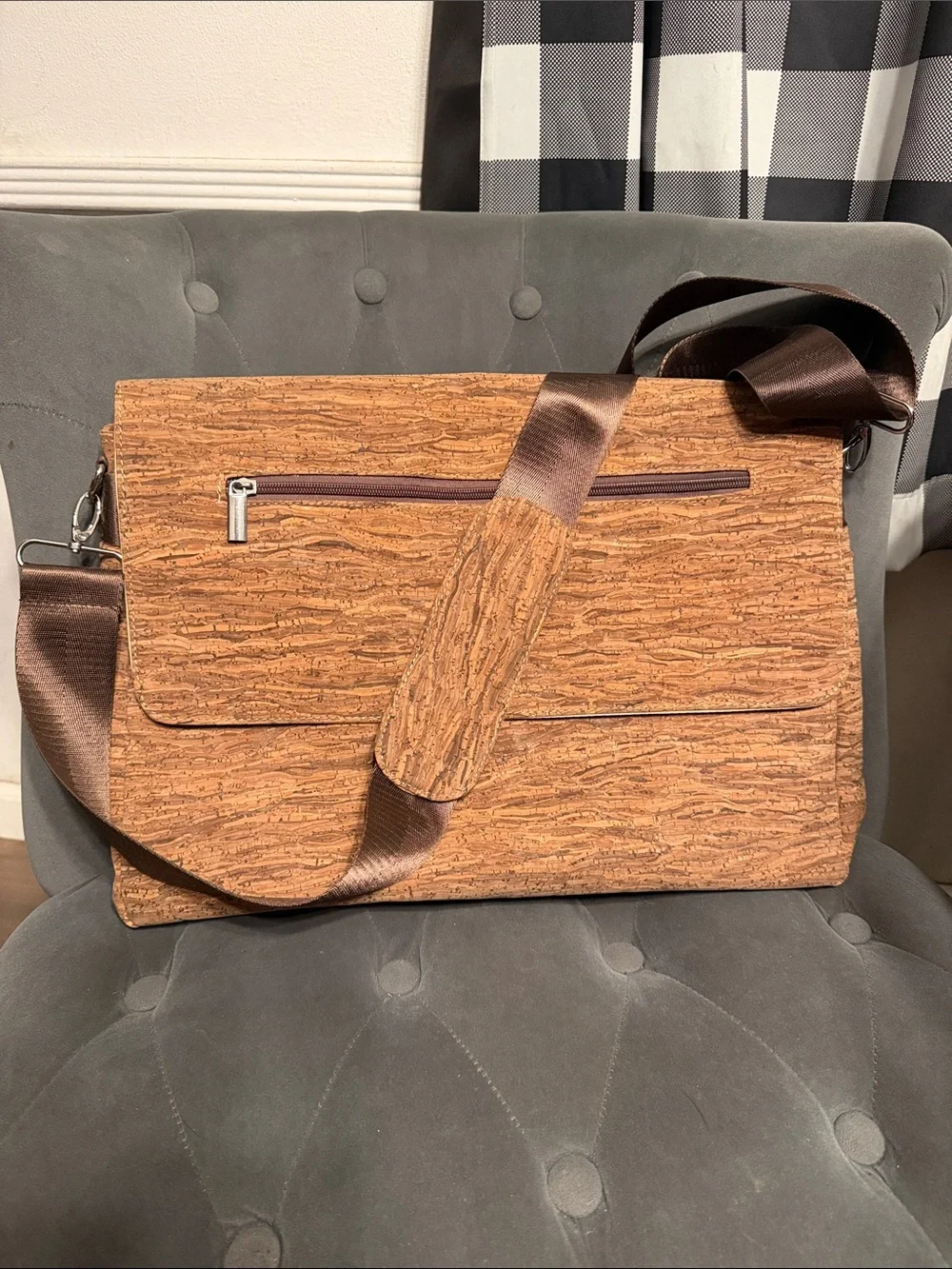 ✨ DZOLIK Sustainable Vegan Cork Messenger Flap Bag / Laptop Briefcase ✨
